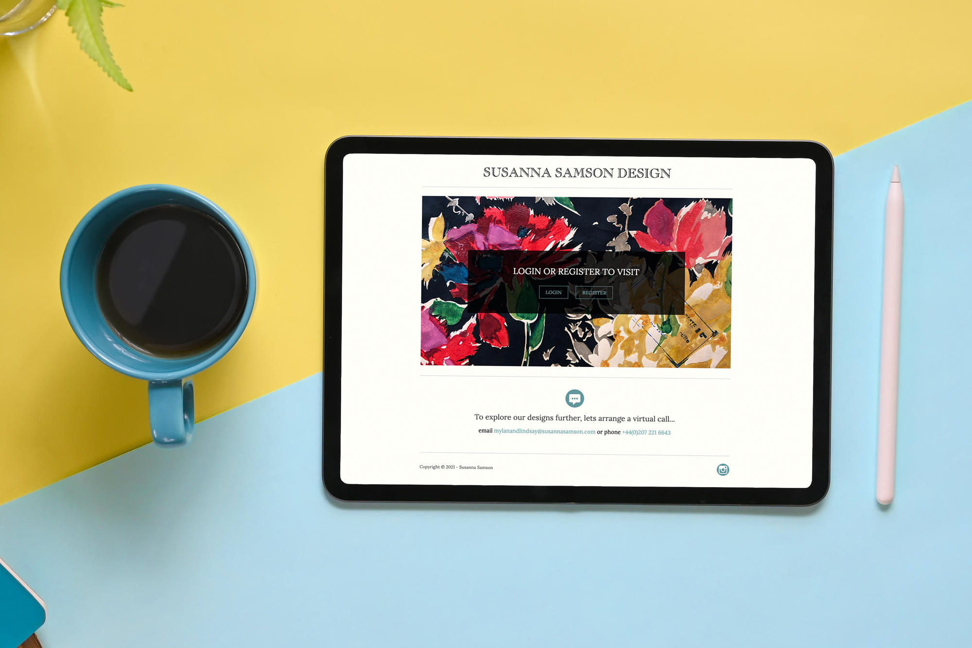 home page of susanna samson website