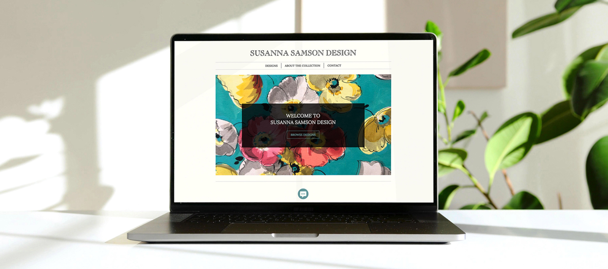 website design sreen on a laptop for susanna samson by blooberry creatice